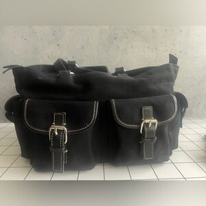 Banana Republic Black Canvas and Leather Bag NWOT